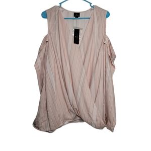 Worthington Pink Rose Cold Shoulder Top